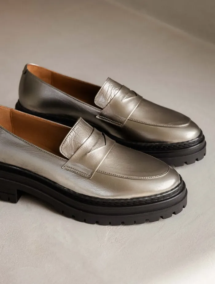 Amalia Cosmic Silver Women Bobbies Loafers and Derbies Amalia Cosmic Silver Women Bobbies Loafers and Derbies