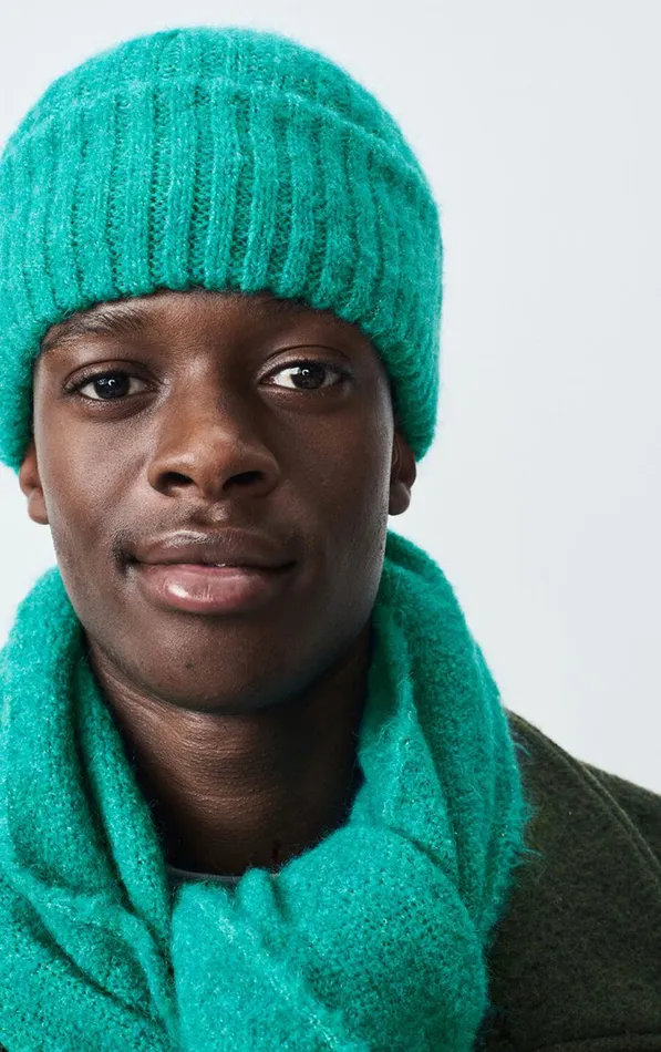 American Vintage Beanies and Caps WomenMen Beanie East Melange Duck Blue