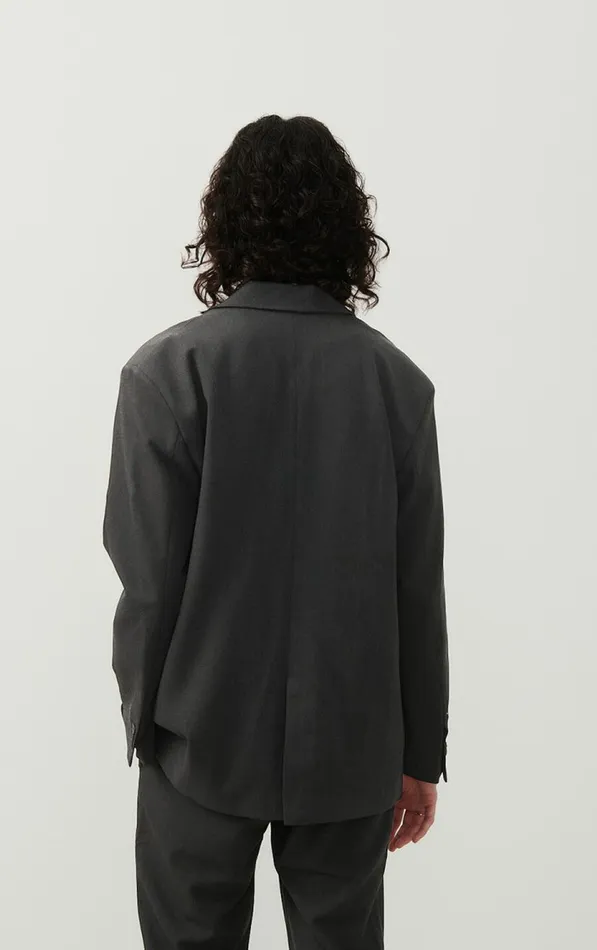 American Vintage Jackets and Blazers Men Blazer Pukstreet Carbon Melange American Vintage Jackets and Blazers Men Blazer Pukstreet Carbon Melange