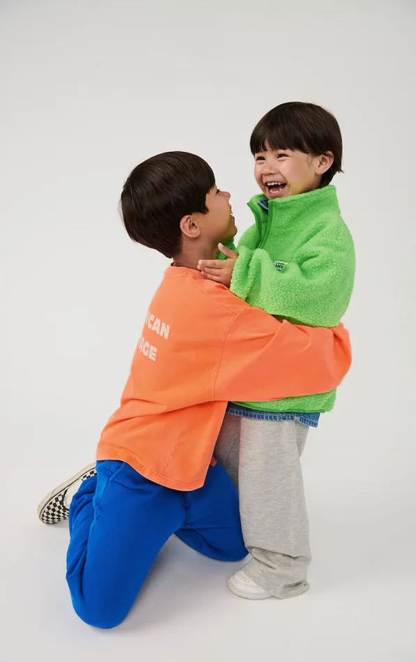 American Vintage Jackets and Coats Kids Jacket Hoktown Melange Fluorescent Green
