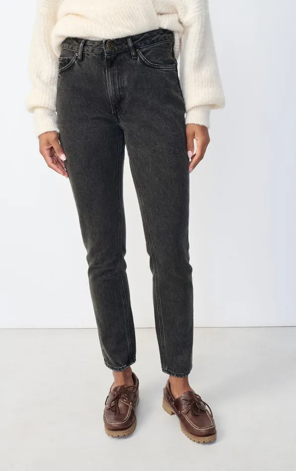 American Vintage Jeans Women Fitted Jeans Yopday Black Salt And Pepper