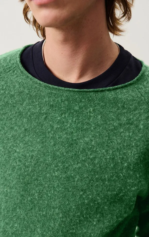 American Vintage Jumpers and Cardigans Men Jumper Docatown Forest Melange American Vintage Jumpers and Cardigans Men Jumper Docatown Forest Melange