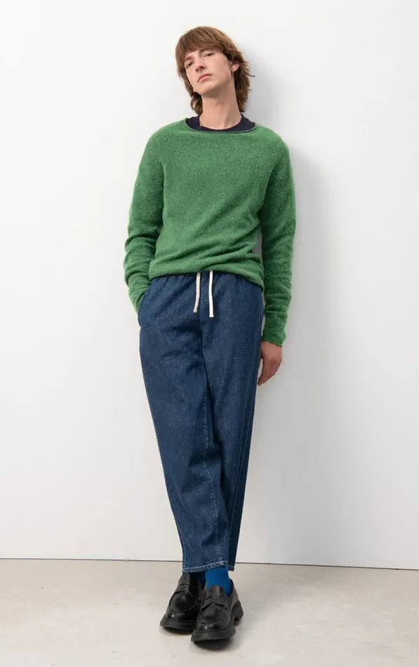 American Vintage Jumpers and Cardigans Men Jumper Docatown Forest Melange American Vintage Jumpers and Cardigans Men Jumper Docatown Forest Melange