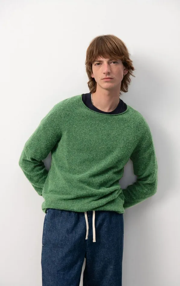 American Vintage Jumpers and Cardigans Men Jumper Docatown Forest Melange American Vintage Jumpers and Cardigans Men Jumper Docatown Forest Melange