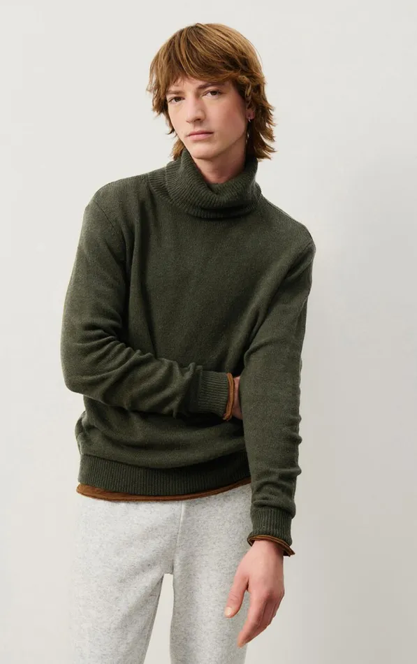 American Vintage Jumpers and Cardigans Men Jumper Falyday Seaweed Black Melange