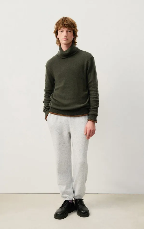 American Vintage Jumpers and Cardigans Men Jumper Falyday Seaweed Black Melange