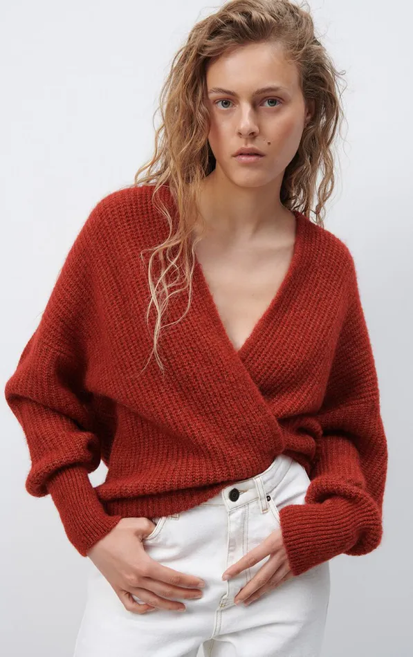 American Vintage Jumpers and Cardigans Women Cardigan East Melange Burgundy