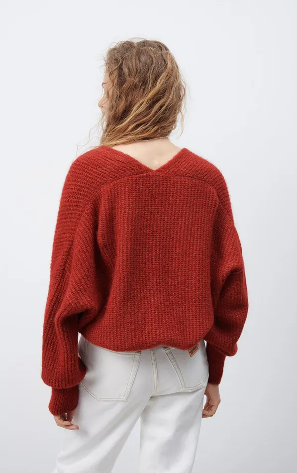 American Vintage Jumpers and Cardigans Women Cardigan East Melange Burgundy