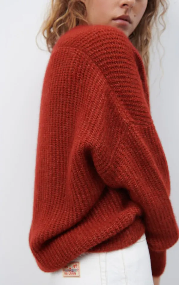 American Vintage Jumpers and Cardigans Women Cardigan East Melange Burgundy