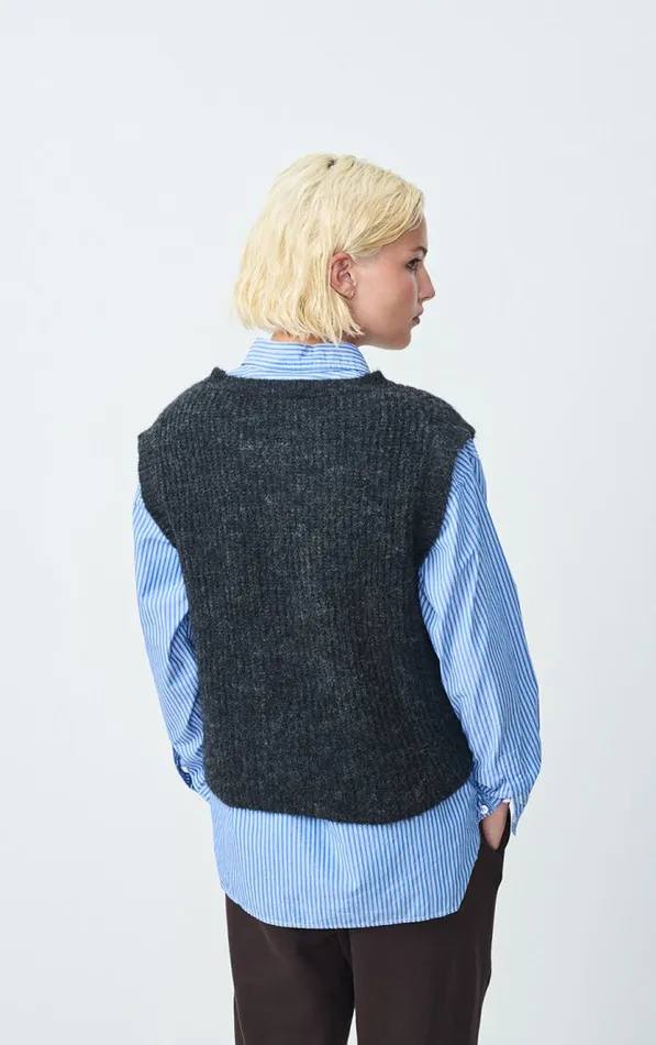 American Vintage Jumpers and Cardigans Women Cardigan East Melange Charcoal American Vintage Jumpers and Cardigans Women Cardigan East Melange Charcoal