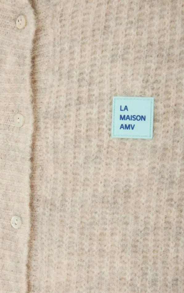 American Vintage Jumpers and Cardigans Women Cardigan East Melange Powder Snow American Vintage Jumpers and Cardigans Women Cardigan East Melange Powder Snow