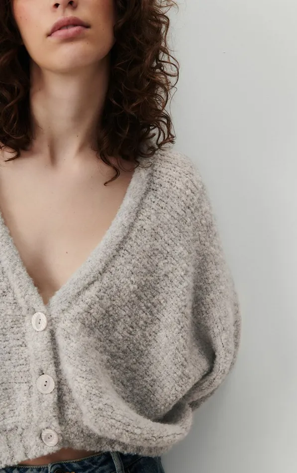 American Vintage Jumpers and Cardigans Women Cardigan Zolly Heather Grey American Vintage Jumpers and Cardigans Women Cardigan Zolly Heather Grey