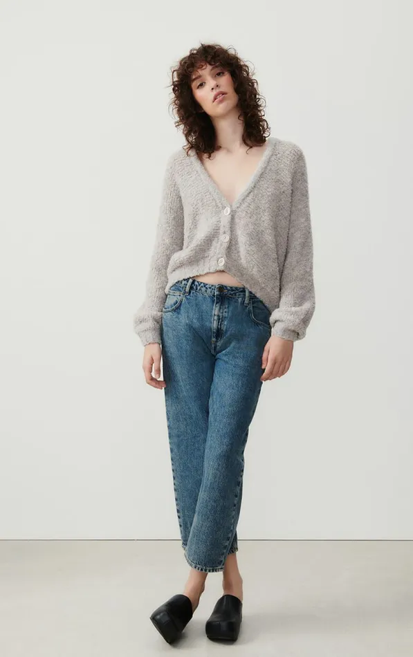 American Vintage Jumpers and Cardigans Women Cardigan Zolly Heather Grey American Vintage Jumpers and Cardigans Women Cardigan Zolly Heather Grey