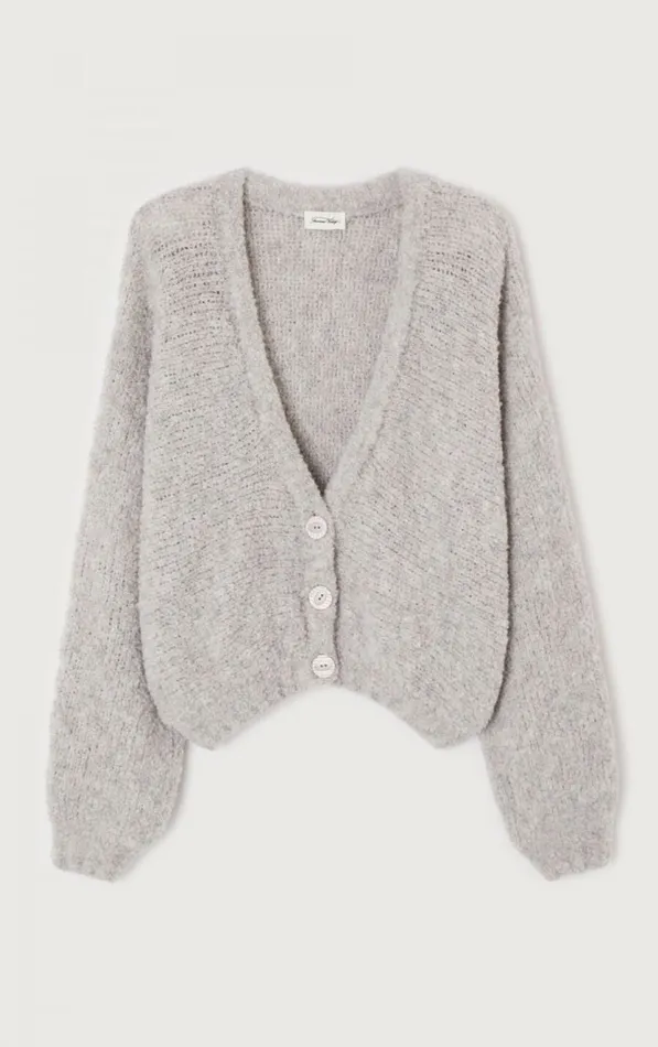 American Vintage Jumpers and Cardigans Women Cardigan Zolly Heather Grey American Vintage Jumpers and Cardigans Women Cardigan Zolly Heather Grey