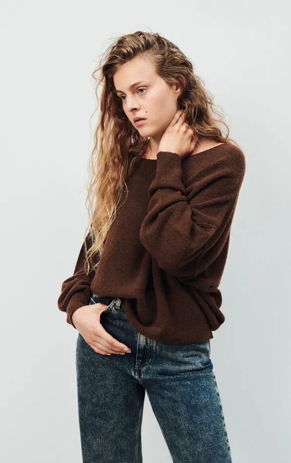 American Vintage Jumpers and Cardigans Women Jumper Damsville Black Brownie Melange