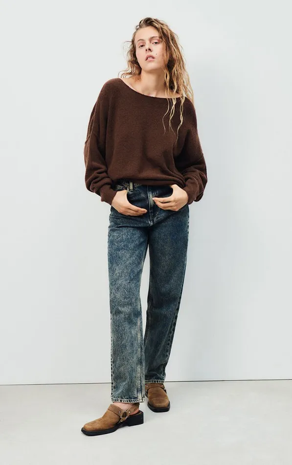 American Vintage Jumpers and Cardigans Women Jumper Damsville Black Brownie Melange