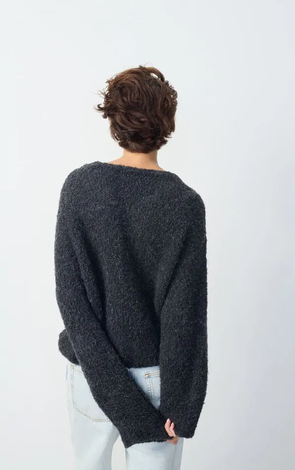 American Vintage Jumpers and Cardigans Women Jumper Zolly Melange Charcoal American Vintage Jumpers and Cardigans Women Jumper Zolly Melange Charcoal