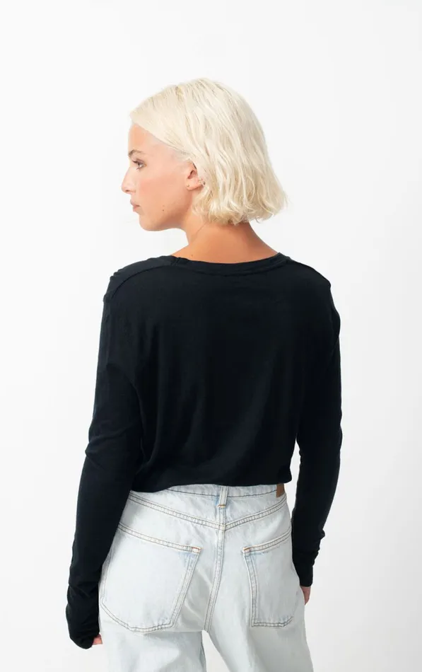 American Vintage Long Sleeve TShirts Women TShirt Jacksonville Black