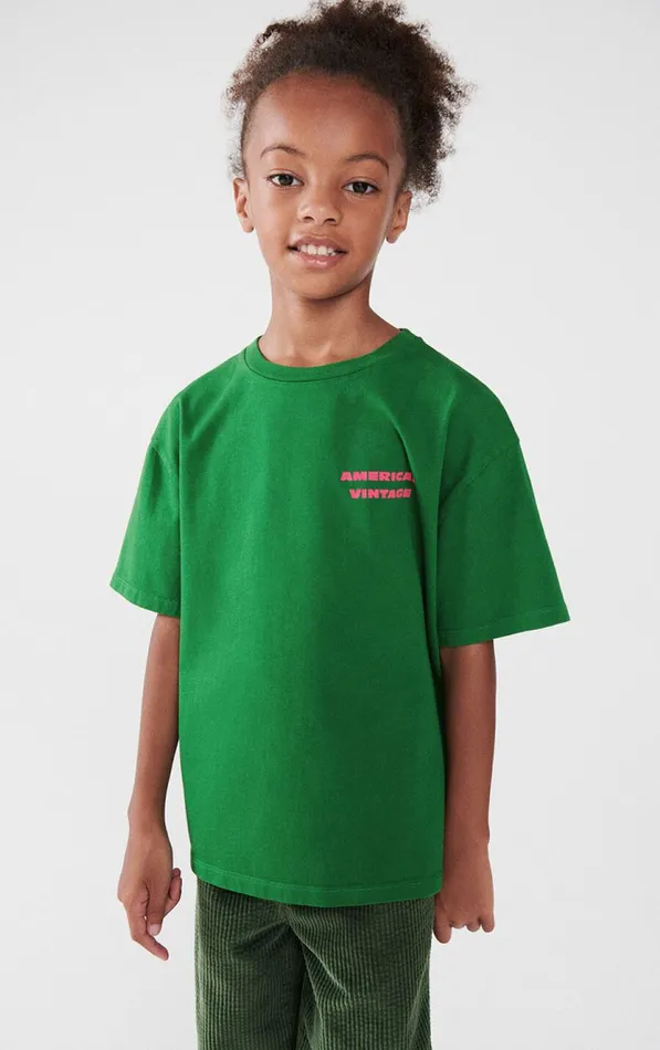 American Vintage Short Sleeve TShirts Kids TShirt Fizvalley Vintage Verdant