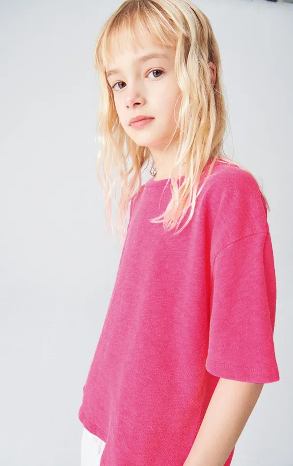 American Vintage Short Sleeve TShirts Kids TShirt Sonoma Pink Acid Fluo