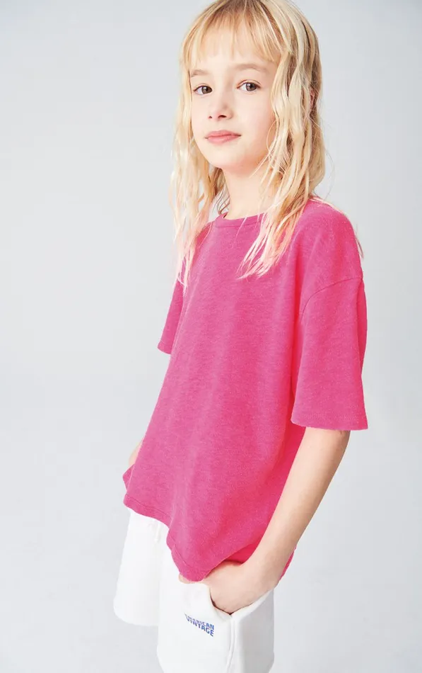 American Vintage Short Sleeve TShirts Kids TShirt Sonoma Pink Acid Fluo