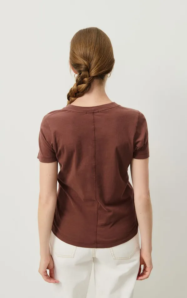 American Vintage Short Sleeve TShirts Women TShirt Gamipy Choco American Vintage Short Sleeve TShirts Women TShirt Gamipy Choco