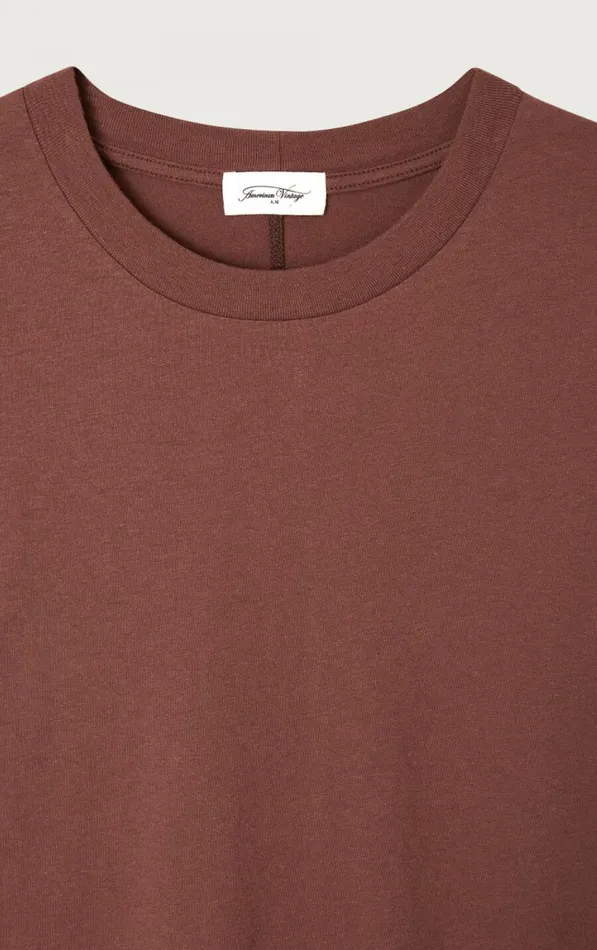 American Vintage Short Sleeve TShirts Women TShirt Gamipy Choco American Vintage Short Sleeve TShirts Women TShirt Gamipy Choco