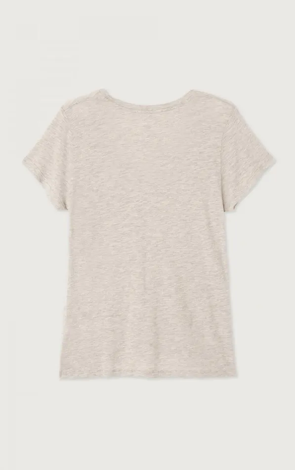 American Vintage Short Sleeve TShirts Women TShirt Jacksonville Melange Cream American Vintage Short Sleeve TShirts Women TShirt Jacksonville Melange Cream