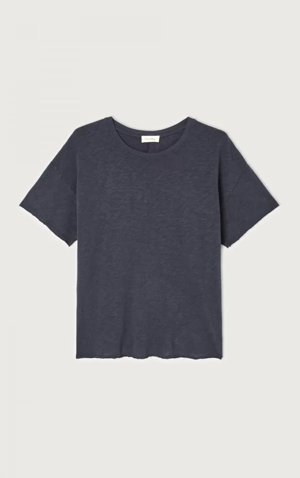 American Vintage Short Sleeve TShirts Women TShirt Sonoma Navy Blue Vintage