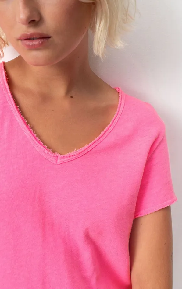 American Vintage Short Sleeve TShirts Women TShirt Sonoma Pink Acid Fluo American Vintage Short Sleeve TShirts Women TShirt Sonoma Pink Acid Fluo