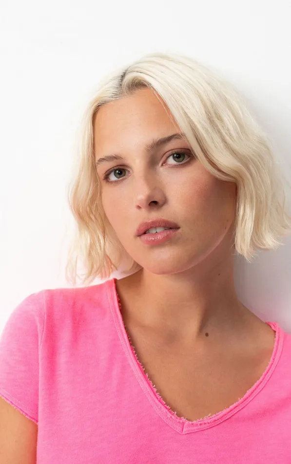 American Vintage Short Sleeve TShirts Women TShirt Sonoma Pink Acid Fluo American Vintage Short Sleeve TShirts Women TShirt Sonoma Pink Acid Fluo