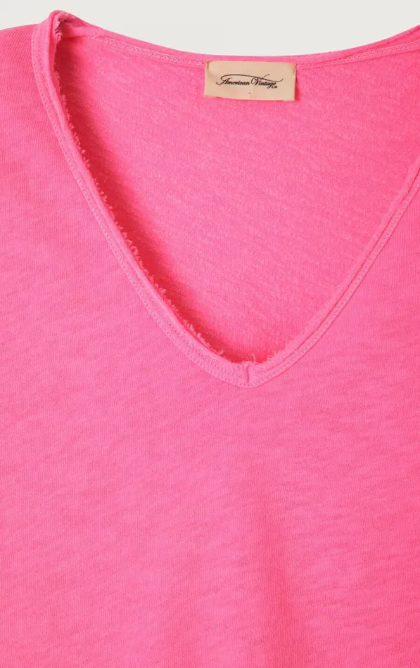 American Vintage Short Sleeve TShirts Women TShirt Sonoma Pink Acid Fluo American Vintage Short Sleeve TShirts Women TShirt Sonoma Pink Acid Fluo
