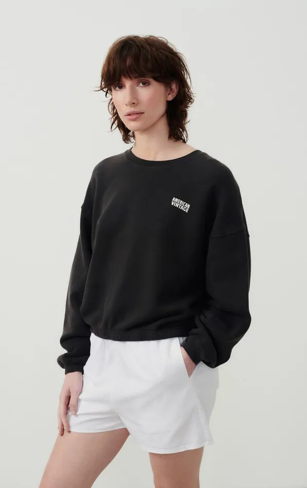 American Vintage Sweatshirts Women Sweatshirt Izubird Vintage Licorice