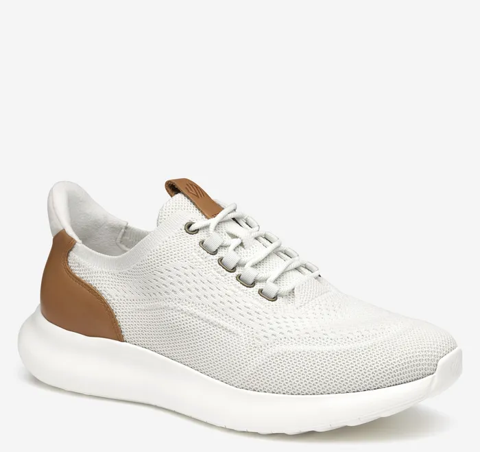 Amherst 20 Knit Plain Toe White Knit Shoes Johnston and Murphy Men