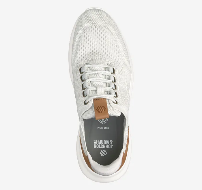 Amherst 20 Knit Plain Toe White Knit Shoes Johnston and Murphy Men