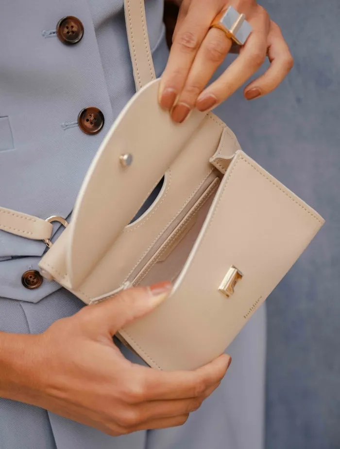 Ancne Micro Beige Women Bobbies Bags