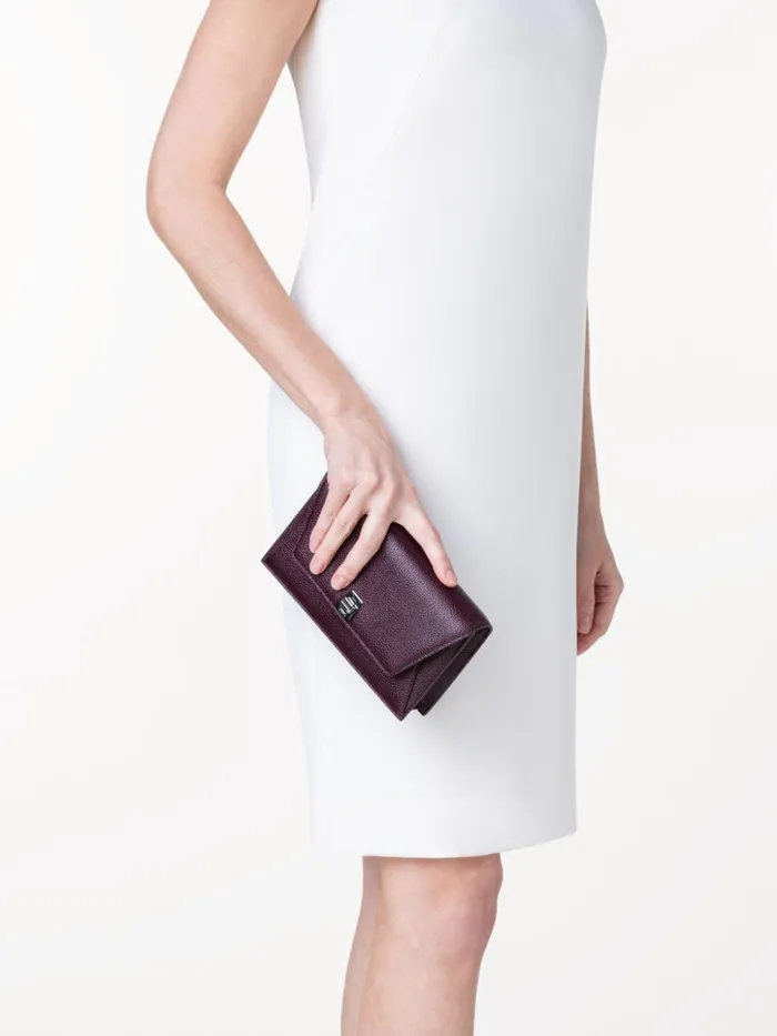 Anouk Clutch Bag In Leather Burgundy Women Akris Clutches