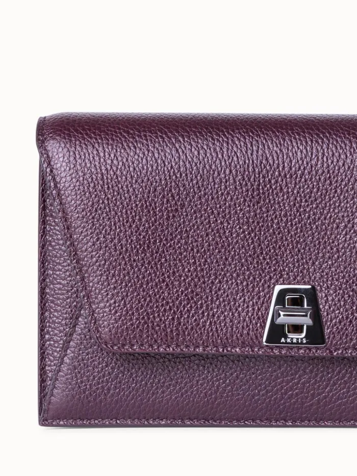 Anouk Clutch Bag In Leather Burgundy Women Akris Clutches