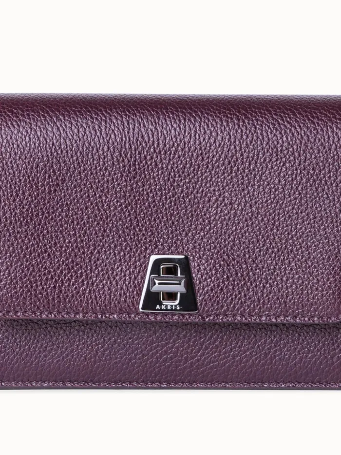 Anouk Clutch Bag In Leather Burgundy Women Akris Clutches