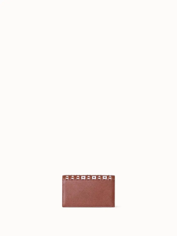 Anouk Clutch Bag In Woven Leather Caramelwhite Women Akris Mini Bags