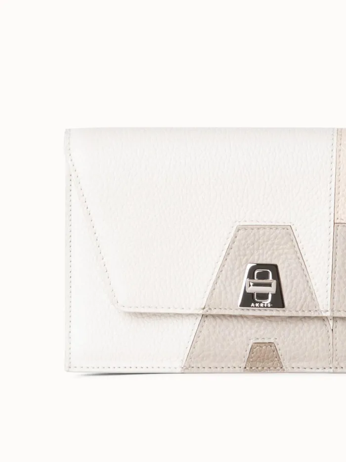 Anouk Envelope Bag In Leather Composed Letters Patchwork Light Multicolor Women Akris Shoulder Bags