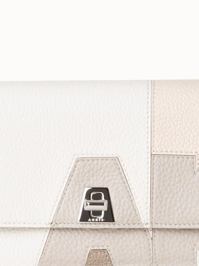 Anouk Envelope Bag In Leather Composed Letters Patchwork Light Multicolor Women Akris Shoulder Bags