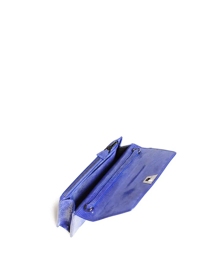 Anouk Envelope Bag With Shiny Lizard Finish Ocean Women Akris Clutches