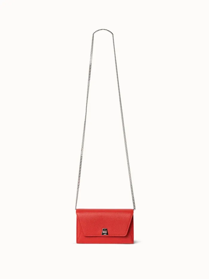 Anouk Envelope In Cervocalf Leather Scarlet Women Akris Shoulder Bags