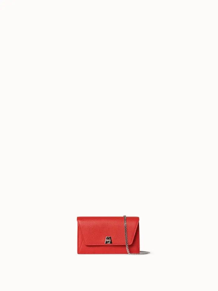 Anouk Envelope In Cervocalf Leather Scarlet Women Akris Shoulder Bags