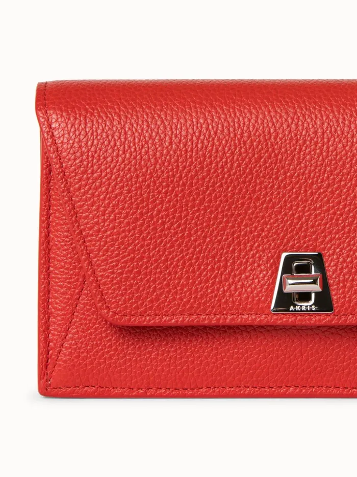 Anouk Envelope In Cervocalf Leather Scarlet Women Akris Shoulder Bags