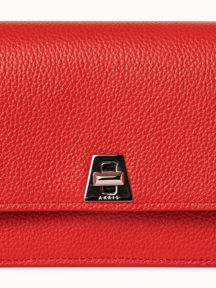 Anouk Envelope In Cervocalf Leather Scarlet Women Akris Shoulder Bags