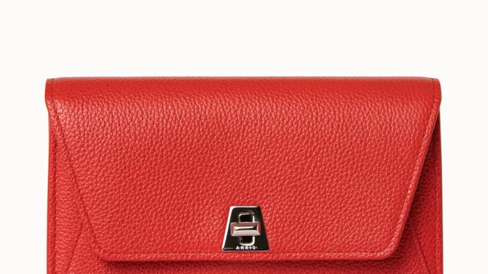 Anouk Envelope In Cervocalf Leather Scarlet Women Akris Shoulder Bags