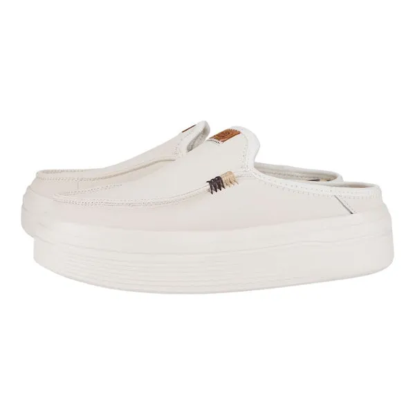 Austin Lift Leather Women White Mules heydude Apparel