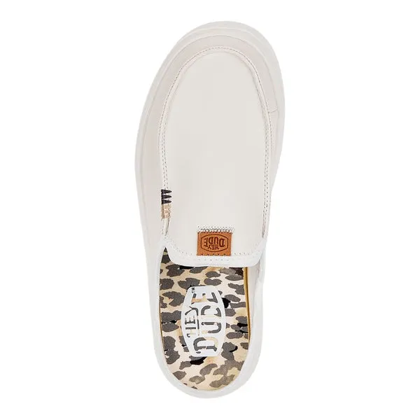 Austin Lift Leather Women White Mules heydude Apparel